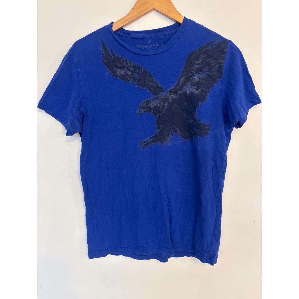American Eagle Outfitters Mens Blue Graphic Eagle T-Shirt Short Sleeve Medium